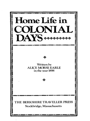 cover image of Home Life in Colonial Days